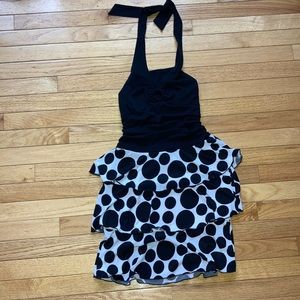 Girls Halter Black and White Dresd